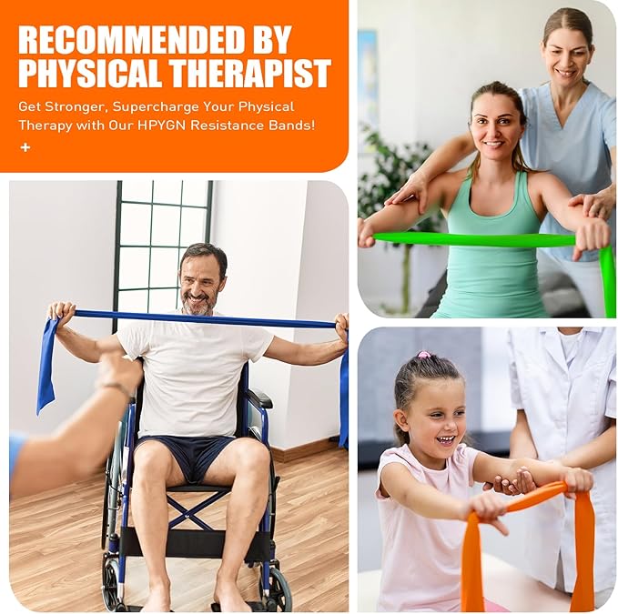 Resistance Bands, Exercise Bands, Physical Therapy Bands for Strength Training, Yoga, Pilates, Stretch Elastic Band with Different Strengths, Workout Bands for Home Gym - Bloomnest