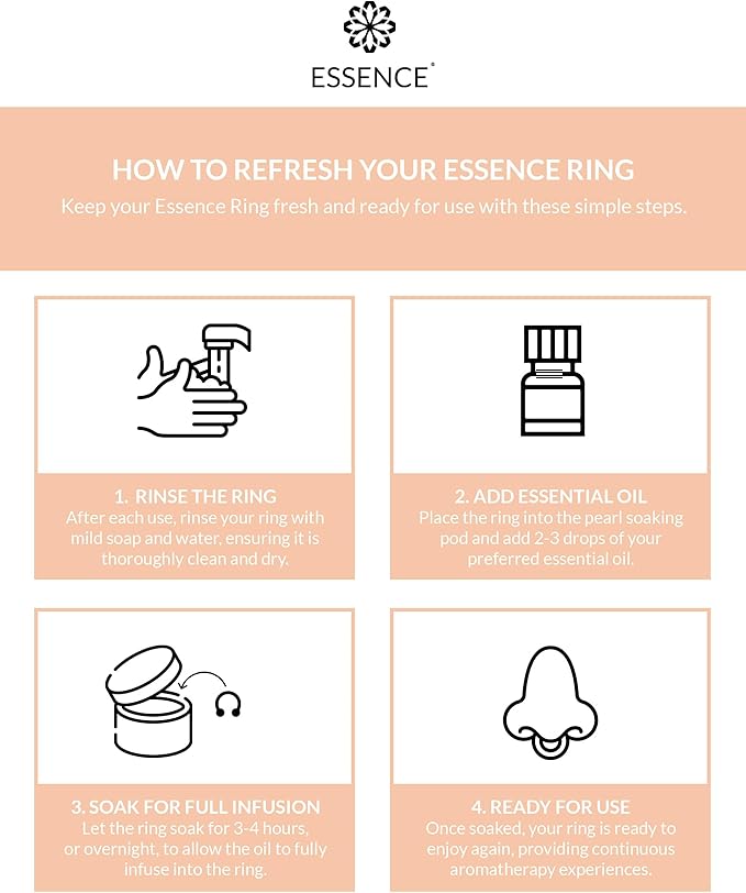 Essence Wearable Aromatherapy Nasal Diffuser – Immunity Blend Essential Oil Nose Ring Refresh Kit – Personal Scent Clip for Travel, Work & Everyday Use – Made in USA - Bloomnest
