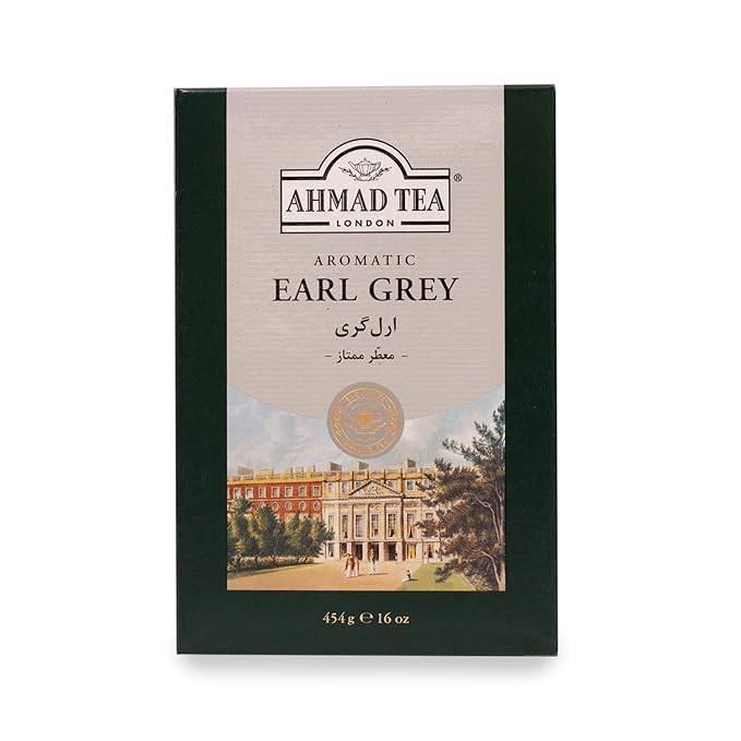 Ahmad Tea Black Tea, Earl Grey Aromatic Loose Leaf, 454g - Caffeinated and Sugar-Free - Bloomnest