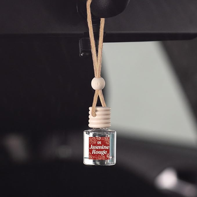 C&E Craft Co Hanging Car Air Freshener Diffuser 2 Pack, Long Lasting Fragrance Oil Car Freshener, Glass Bottle Auto Air Freshener, Made in USA (Jasmine Rouge) - Bloomnest