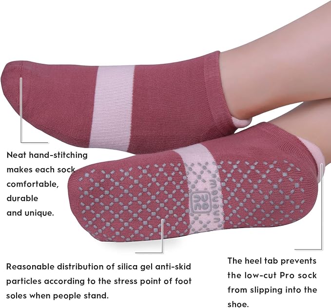unenow Unisex Non Slip Grip Socks with Cushion for Yoga Pilates Barre Home & Hospital - Bloomnest