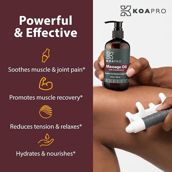 KOAPro Massage Oil for Massage Therapy 2 Pack - Lavender Massaging Oil for Muscle Relaxing, Premium Arnica Massager Oil for Pain Relief, Natural Anti Cellulite Extract for All Skin Types 8 Fl Oz - Bloomnest