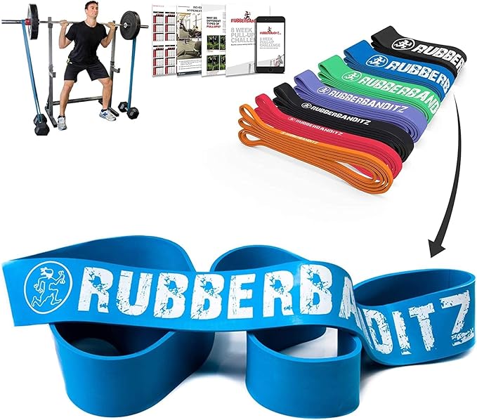 Rubberbanditz Pull Up Assist Resistance Bands Heavy Duty Loop Exercise Workout Bands for Powerlifting, Mobility, and Stretching - Bloomnest
