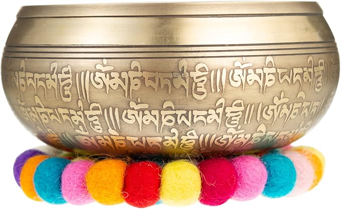 Tibetan Singing Bowl Set - Meditation Sound Bowl Handmade in Nepal for Chakra Healing, Mindfulness, Stress Relief, Buddha Decor ARTPARK