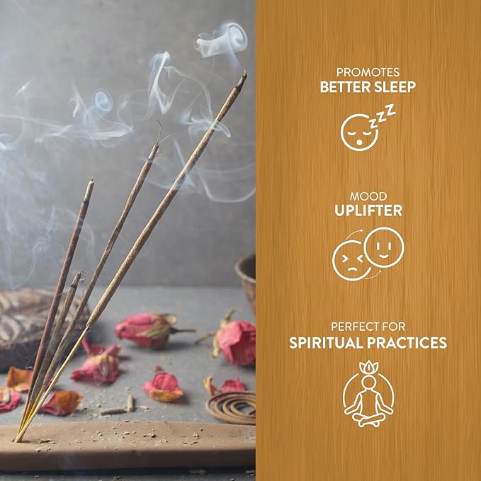 Hem Frankincense Masala Incense Sticks | Natural Fragrance of Sandalwood for Positivity | Smudge Healing Incense for Stress Relief & Cleansing | Gift Set - Pack of 12 (15 GMS Each) HEM