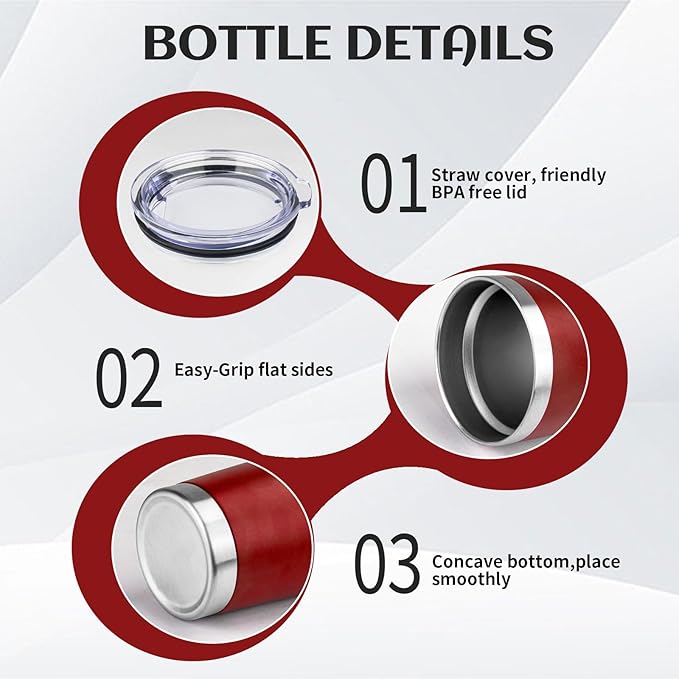 StarSpeed 20oz Tumbler Bulk with Lid, Stainless Steel Insulated Tumblers Double Wall Vacuum Insulated Travel Mug, Powder Coated Coffee Cups for Hot and Cold Drinks(Wine Red,1) - Bloomnest