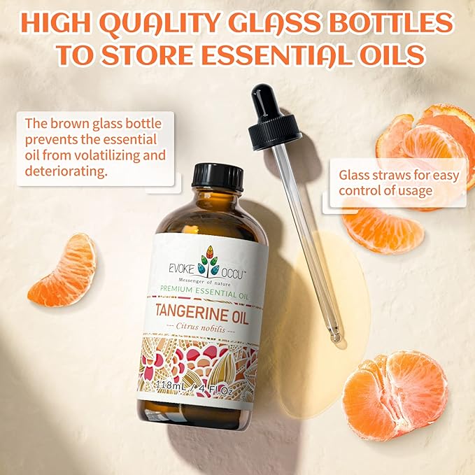EVOKE OCCU Tangerine Essential Oil for Diffuser Fragrance DIY Candle Soap Making - 4 FL Oz - Bloomnest