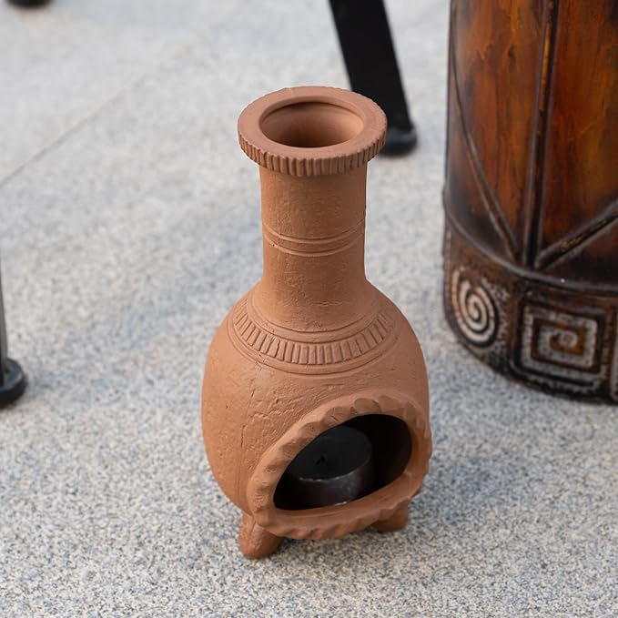 Handmade Terracotta Palo Santo Holder Burner for Smudging and Meditation - Mexican Style Chiminea Clay Incense Dish for Wiccan Altar and Negative Energy Cleansing - Bloomnest
