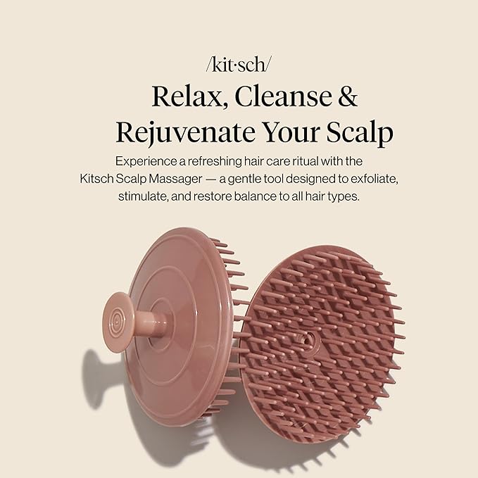 Kitsch Scalp Massager for Hair Care - Scalp Scrubber, Shampoo Brush & Exfoliator for Scalps- Hair Scrubber for Relaxing Bath - Terracotta Kitsch
