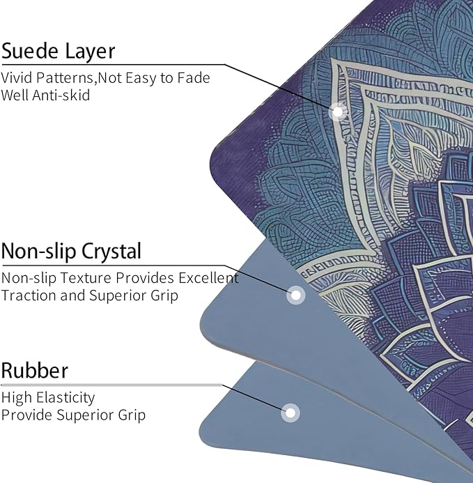 Yoga Mat Non-Slip Extra Thick 72"x32/24" Extra Wide Fitness Exercise Mat TPE Material High Elastic Hot Yoga Mat for Women Yoga Pilates Home Floor Workout (Cow Coffee)