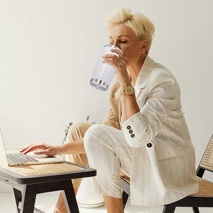 20oz Tumbler Bulk Stainless Steel Tumbler Cup with Lid Vacuum Insulated Double Wall Travel Mug, Durable Powder Coated Travel Coffee Tumbler Mug for Hot & Cold Drinks, White,8 Pack