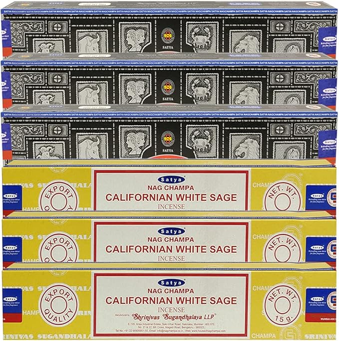 Super Hit White Sage Incense Sticks & Holder Bundle Variety Pack from House of Nag Champa Incense Sticks and Trumiri
