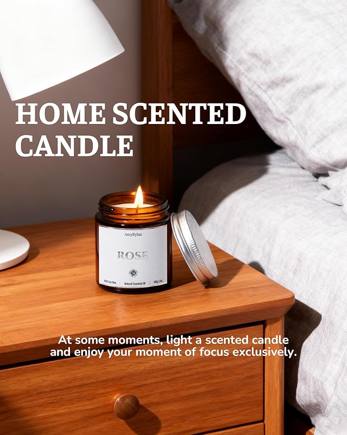 6 Pack Non-Toxic Soy Wax Scented Candles Gift Set, 21oz 120H Long Burn Time, Amber Jar Candles, Gift for Women Unique, Christmas Birthday Self Care Relaxation Spa Aromatherapy Gifts - Bloomnest