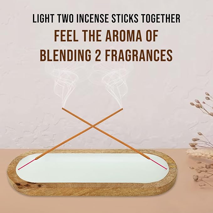 Raajsee Hand Painted Incense Holder,Wooden Incense Burner,Ash Catcher, Incense Tray 11x4x1.5 Inches, Best for Home Fragrance-Aesthetic Room Décor - Bloomnest