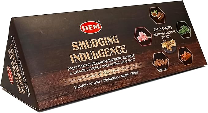 Hem Smudging Indulgence Masala Gift Pack Incense Sticks | Natural Fragrance of Sandalwood for Positivity | Smudge Healing Incense for Stress Relief & Cleansing | Gift Set - Pack of 12 (15 GMS Each) HEM