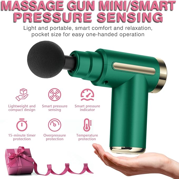cotsoco Massage Gun Deep Tissue for Pain Relief with 4 Massage Heads & 6 Speeds, Electric Mini Handheld Body Massager for Any Pain Relief, Best Gifts for Dad and Mom - Bloomnest