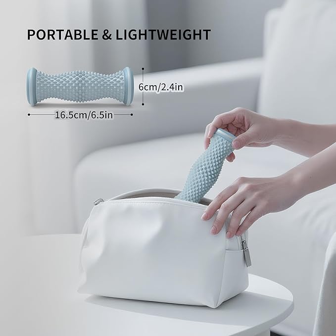 Foot Roller Massager for Plantar Fasciitis, Arch and Heel Pain Relief，Portable and Silence, Deep Tissue Foot Massager Roller Tool to Improve Circulation and Relieve Tension-Blue - Bloomnest