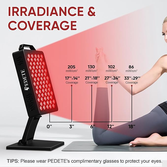 Red Light Therapy for Face and Body, 630nm 660nm 810nm and 850nm Near Infrared Light Therapy Panel, 70 Dual Chip LEDs, High Power LED Light Therapy Device for Skin Care, Sleep, Pain Relief. M70