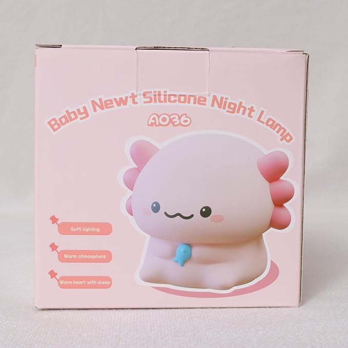 YuanDian Axolotl Night Light, Gift for Children and Babies, Decorate Kids' Bedroom with Cute Silicone Axolotl Nightlights, Christmas Birthday Gift for Girls Teens Toddlers and Adults - Bloomnest
