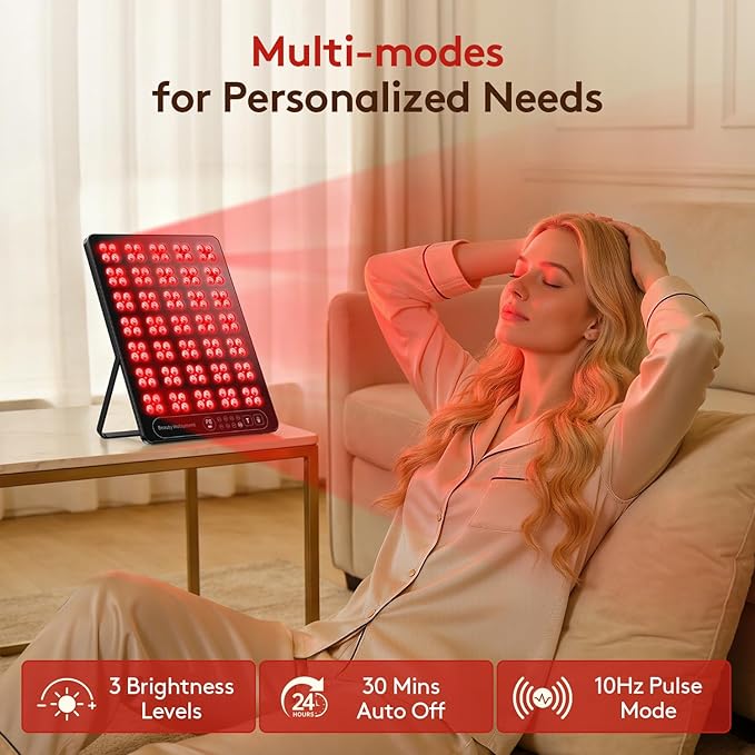 Red Light Therapy for Face Body: 660nm & 850nm Cordless Red Light Therapy Panel with Adjustable Stand - Red Infrared Light Panel with 3 Brightness Levels & Auto Off XKETA