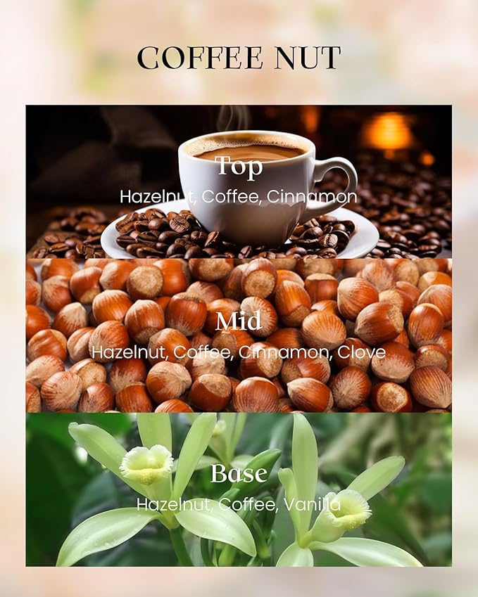 M&SENSE Coffee Candles,CoffeeNut Naturally Scented Candles,Vegan Soy,8.1oz 42-Hour Long Burning Time,Relax Home Fragrance Calm for Office Home Bathtub,Fall Winter Thanksgiving Christmas Gifts - Bloomnest