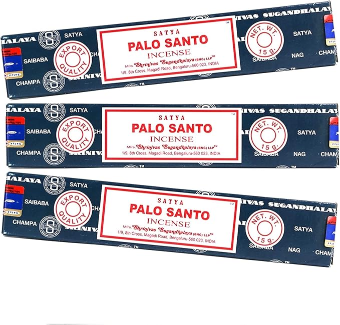 Satya Palo Santo 15grams x 3 Packs Incense Sticks for Positivity, Meditation, Relaxation, Yoga, Healing Giftbrit