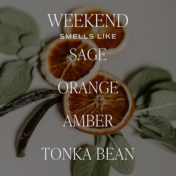 Sweet Water Decor Weekend Candle - Soy Citrus, Grapefruit, Sage, Amber, and Oakmoss Scented Spring Candles for Home - 11oz White Jar with Wood Lid, 50+ Hour Burn Time, Made in The USA - Bloomnest