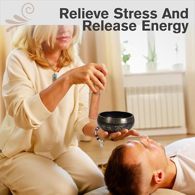 Tibetan Singing Bowl Set (16Pcs) - Pure Sound - 3.5 inch Brass Material - 100% Handmade - for Sound Healing, Chakra Balancing, Meditation, Mindfulness, Stress Relief Tools, Unique Spiritual Gifts - Bloomnest