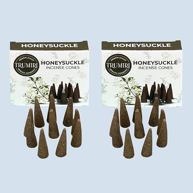 Honeysuckle Incense Cones - 20 Cone Incense - Dual Pack of 10 - Scented TRUMIRI