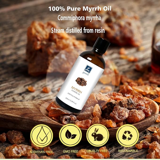 Myrrh Essential Oil, 100% Pure Myrrh Oil for Skin Care, Home Oil Diffuser, Homemade Recipes - 100ml - Bloomnest