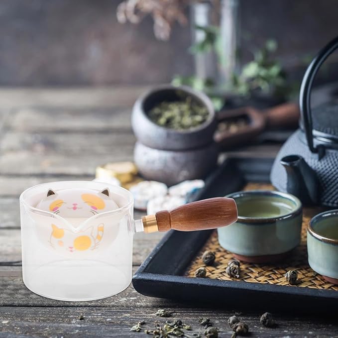 BESPORTBLE Rotation Ceramic Teapot with Anti-scald Handle Portable Small Capacity Tea Kettle for Home and Office Ceramic and Material Easy to Clean and Store - Bloomnest
