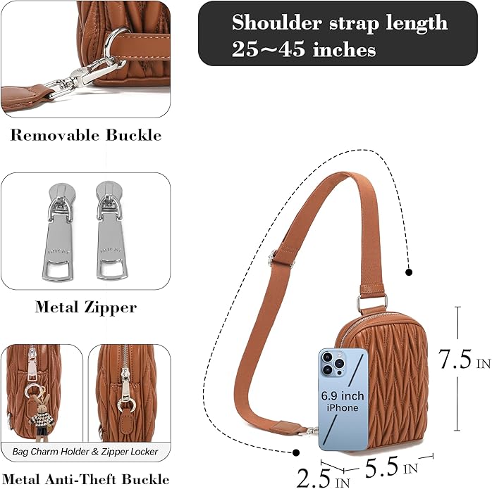 INICAT Small Sling Bag for Women Everyday & Travel Crossbody Bags Lightweight Cross Body Purses Vegan Leather - Bloomnest