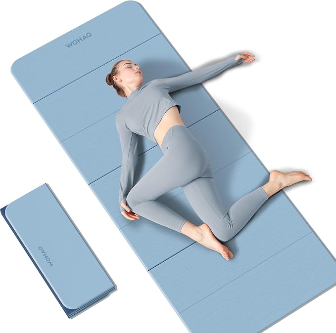 7-Fold Yoga Mat 70"x24" - 1/2 Inch Thick Folding Exercise Mat, Compact Non-Slip TPE Mat for Travel, Storage, Yoga & Home Gym, Lightweight & Portable - Bloomnest