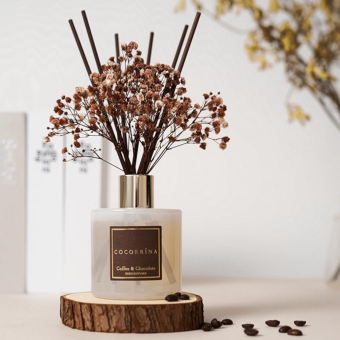 Cocorrína Reed Diffuser Sets - Coffee & Chocolate Scented Diffuser with Sticks Home Fragrance Reed Diffuser for Bathroom Shelf Decor - Bloomnest