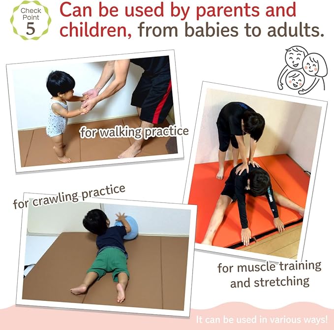 Gymnastics Mat Folding Stretch Mats 75"x31"x1.2" Exercise Muscle Training Children Play Horizontal Bar Mat Yoga Sports Soundproof Home Use - Bloomnest