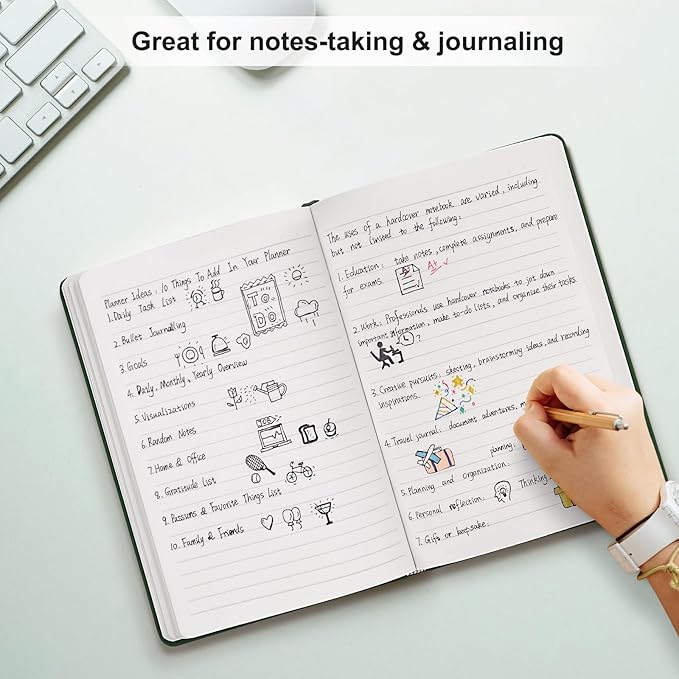 Comix Lined Journal Notebook for Women Men, Journaling Notebooks for Office School Home, Dark Green, 240 Pages, 5.5" x 8.3", College Ruled, A5, Hardcover - Bloomnest