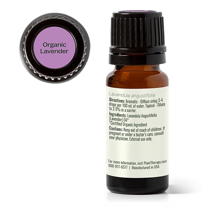 Plant Therapy Organic Lavender Essential Oil 100% Pure, USDA Certified Organic, Undiluted, Natural Aromatherapy, Therapeutic Grade 10 mL (1/3 oz) - Bloomnest