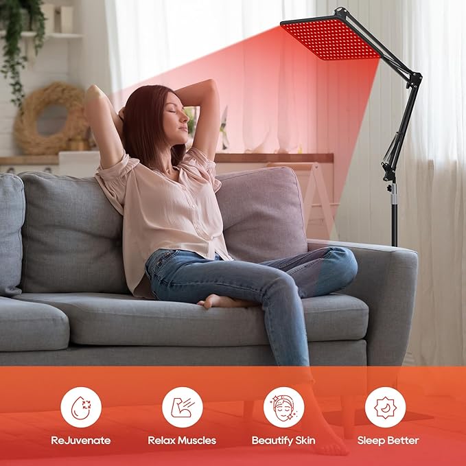 Red Light Therapy for Body and Face, 660nm 850nm 940nm Infrared Redlight-Therapy Lamp Device with Large Panel and Stable Stand at Home, Idea Gift for Women Wife Mom Sister Girlfriend BEICHEN