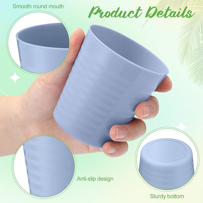 Eccliy 36pcs Kids Cups 8 oz Unbreakable Plastic Stackable Juice Reusable Tumblers Bulk Plastic Drinking Cups for Toddlers Baby Kids, Dishwasher Safe, 6 Colors(Pink color) - Bloomnest