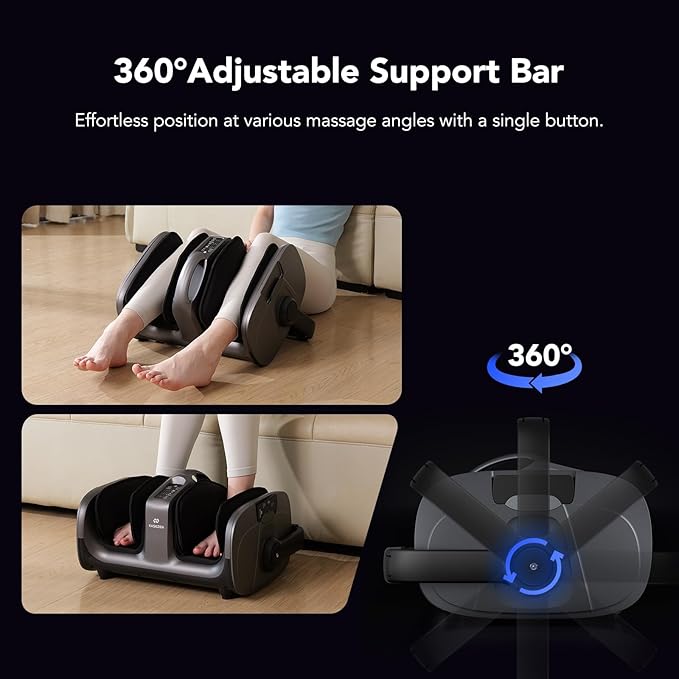 Foot Massager with Heat & Vibration, Shiatsu Foot Massager Machine for Pain Relief, Deep Tissue Kneading, Adjustable Vibration &Pressure -Massage Feet, Leg, Calf, Ankle, Gifts for Dad Mom - Bloomnest