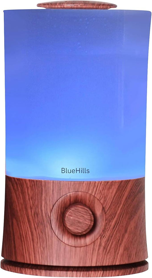 BlueHills Premium 2000 ML XL Essential Oil Diffuser Aromatherapy Humidifier for Large Room Home 40 Hour Run Huge Coverage Area 2 Liter Extra Large Capacity Diffuser High Mist Dark Wood Grain E003 - Bloomnest