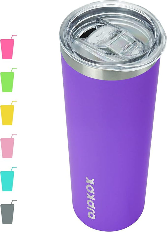 BJPKPK 20 oz Stainless Steel Skinny Tumbler, Iced Coffee Travel Sublimation Mug Insulated Metal Water Tumbler Thermal Cup With Lid,Purple - Bloomnest