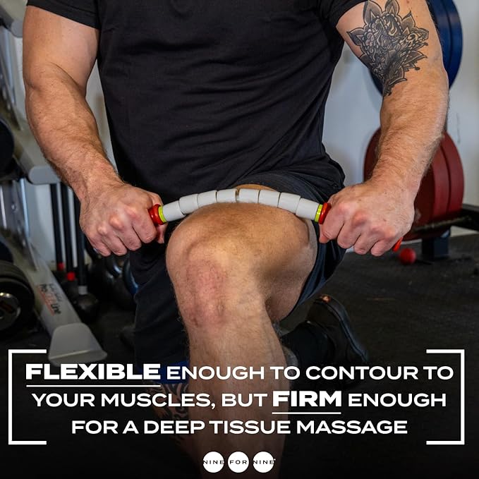 Massage Stick 18" Flexible Handheld Spindle Massage Roller (Will Contour to Any Muscle) - Full Body Muscle Recovery & Myofascial Release (Medium - 18" Massage Stick)