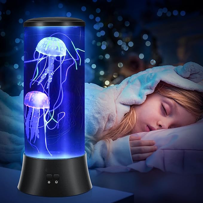 Meloki Floating Jellyfish Lamp - Electric Jelly Fish Light Lamp with Auto Color Changing, Ultra-Quiet Water Pump, Holiday Gift for Kids Men Women, Home Room Mood Decor - Bloomnest