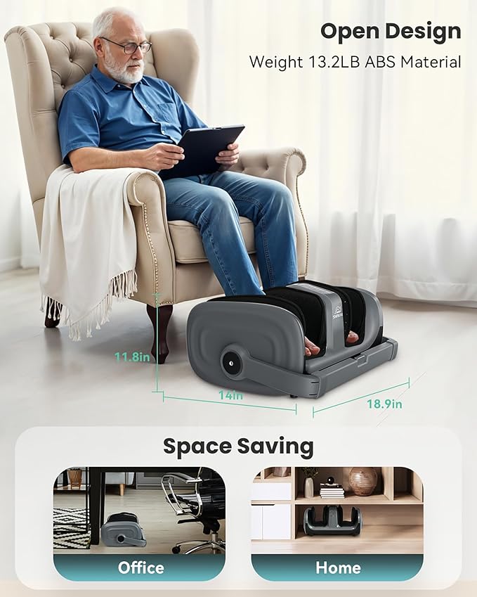 Snailax Shiatsu Foot Massager with Heat, Foot Calf Massager for Plantar Fasciitis, Deep Kneading Rolling Compression, Remote Control Leg Massager, Christmas Gifts for Women, Men - Bloomnest