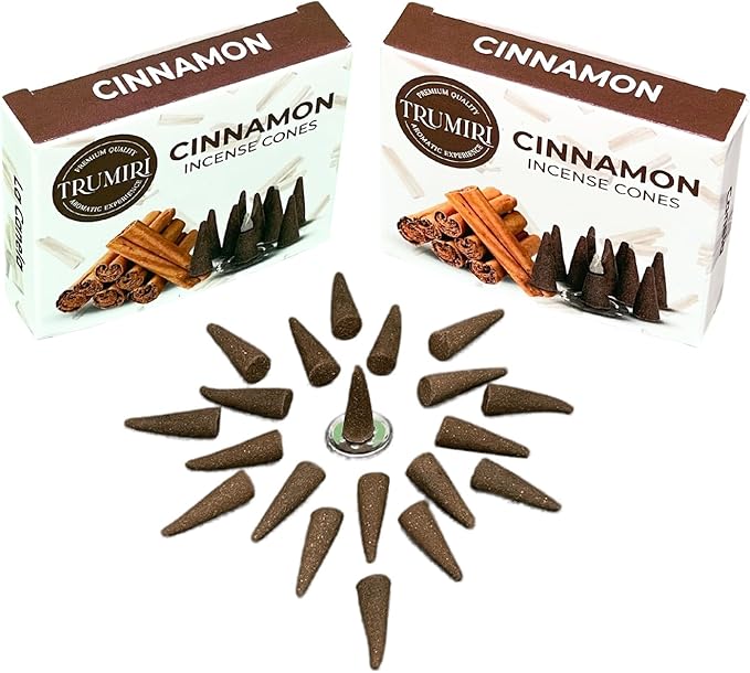 Cinnamon Incense Cones - Total 60 Cone Incense - Six Packs of 10 Insence Cones - Incense Cones Scented - Cone Incense Scents - Insense Cones - Inscent Cones TRUMIRI