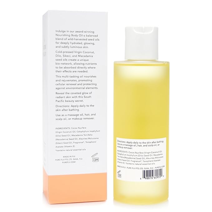 PURE FIJI Nourishing Exotic Coconut Body Oil, Mango (7.7 fl oz/230ml)