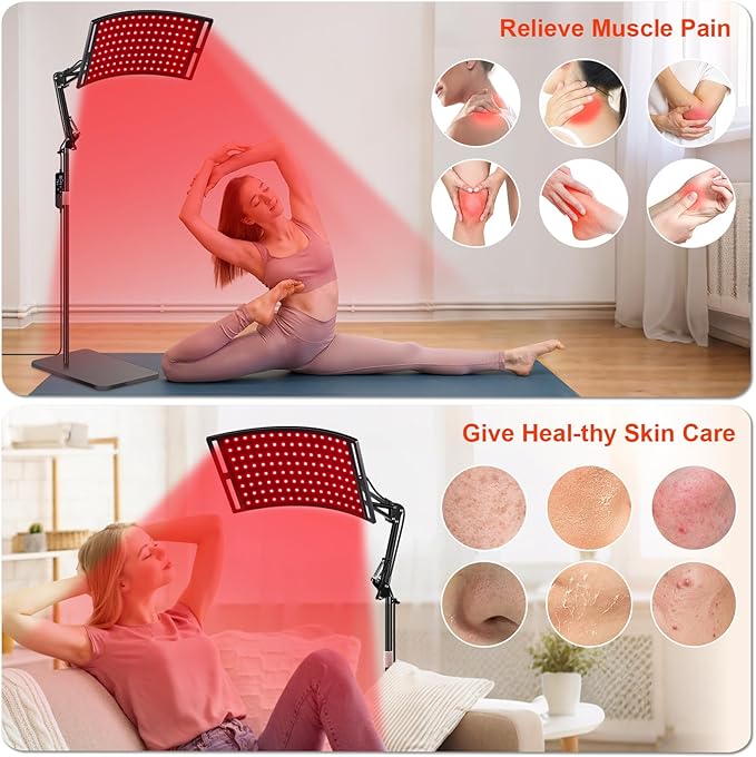 SAVILER® Red Light Therapy for Face and Body, 120Pcs Infrared Red Light Therapy Lamp with Stand, 3-in-1 LED 660nm & 850nm Infrared Light Panel Device for Home Ideal Gift SAVILER