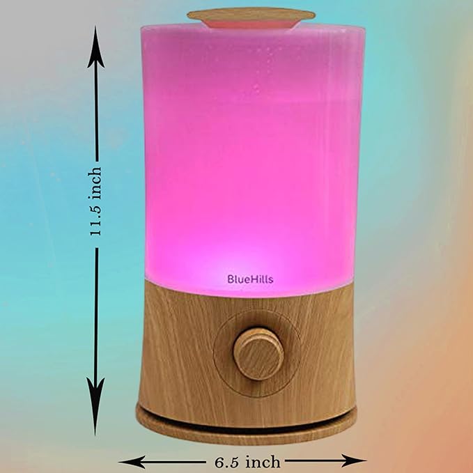 BlueHills Premium 2000 ML XL Large Essential Oil Diffuser Aromatherapy Humidifier for Large Room Home 40 Hour Run Huge Coverage Area 2 Liter Extra Large Capacity Huge Diffuser Wood Grain E005 - Bloomnest