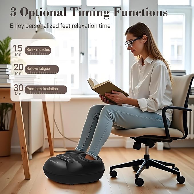 FSA Foot Massager with Heat and Remote - HSA Eligible, Feet Massager for Plantar Fasciitis & Neuropathy, Shiatsu Deep Kneading for Foot Pain Relief, Gifts for Mom Dad, Fits Up to Size 13 - Bloomnest
